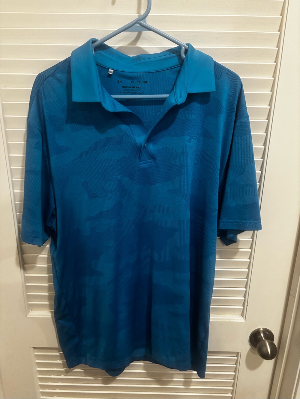 Under Armour Teal Blue Camo Performance Polo